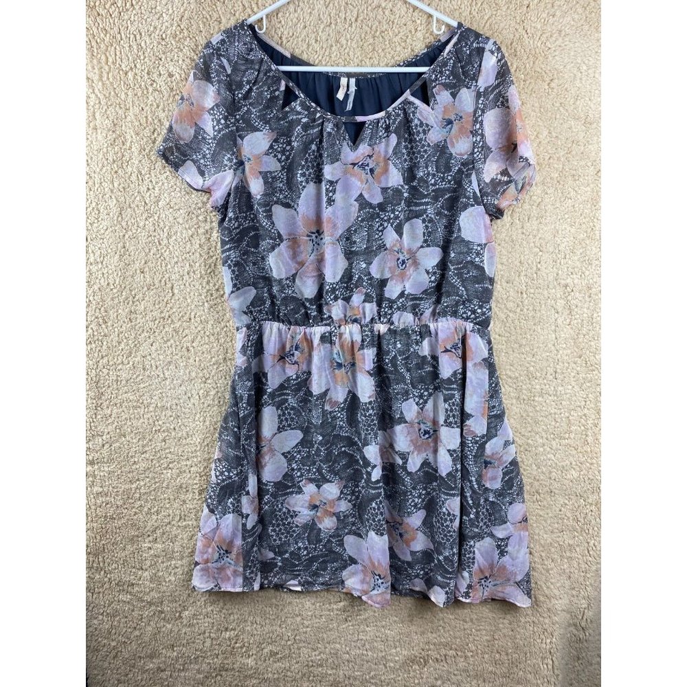 Frenchi For Nordstrom Women's  Sz XL Floral Short Sleeve Layered Dress